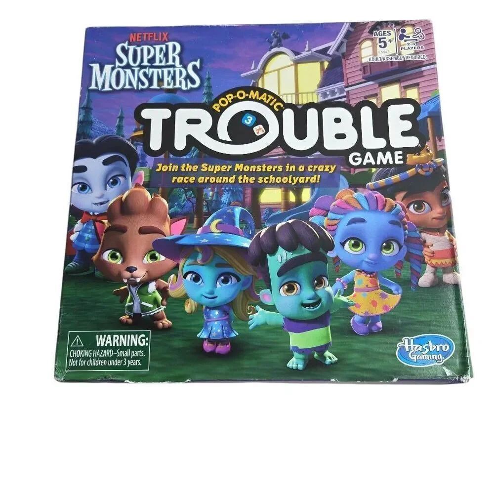 Pop-O-Matic Trouble Netflix Super Monsters Edition Game Hasbro Gaming Sealed
